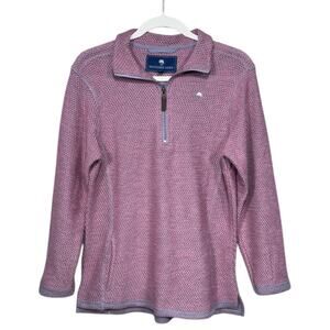 Southern Shirt Knobby Knit Qtr Zip in Winter Rose - Size Small